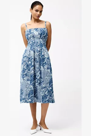 French Connection Charlotte Floral Jacquard Denim Dress