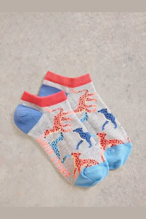 White Stuff Leopard Trainer Socks