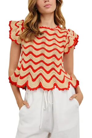 Rails Coen Stripe Crochet T-Shirt