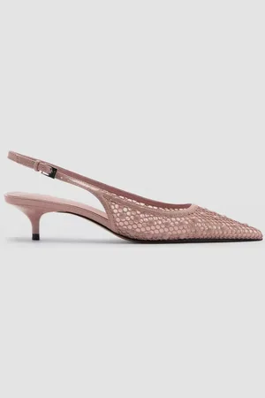 MANGO Emond Dot Embellished Pointed Slingback Courts