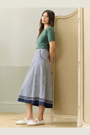 BRORA Gingham Ric Rac Midi Skirt