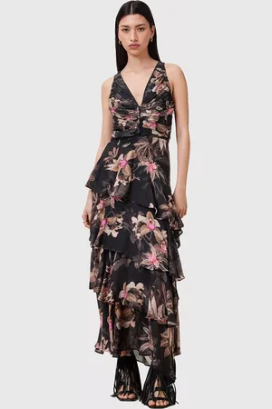 AllSaints Cali Floral Print Layered Maxi Dress