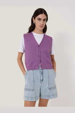 Jigsaw Button Through Pure Linen Tank Top