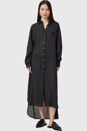 AllSaints Ezra Heart Maxi Shirt Dress