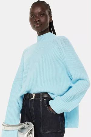 Whistles Wool Blend Rib Funnel Neck Jumper