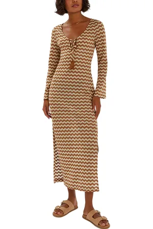 Accessorize Crochet Long Sleeve Maxi Beach Dress