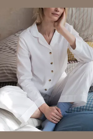 Piglet in Bed Linen Blend Long Pyjama Set