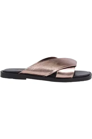 JONES BOOTMAKER Hazelle Leather Flat Mule Sandals