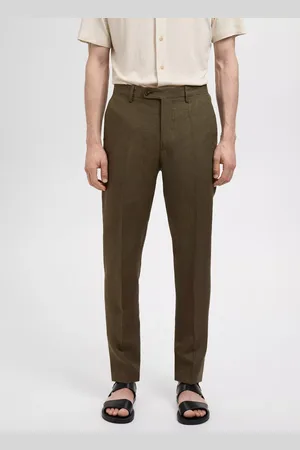 MANGO Amalfi Linen Straight Leg Trousers