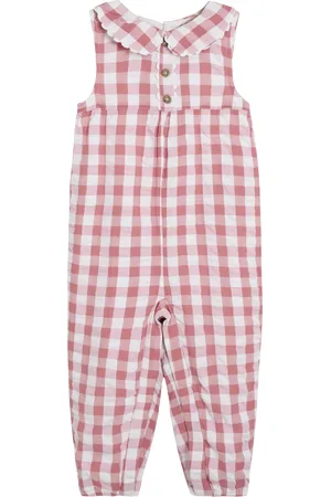 JoJo Maman Bébé Baby Peter Pan Collar Gingham Dungarees