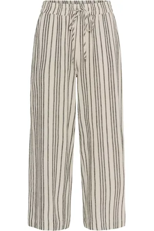 Kaffe Milia Stripe Cropped Wide Leg Trousers