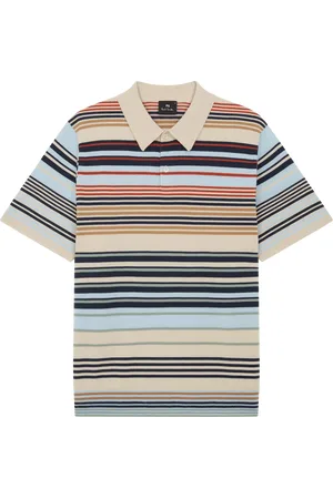 Paul Smith Merino Woo Stripe Short Sleeve Polo Shirt