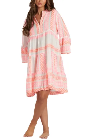South Beach Jacquard Drop Hem Tiered Mini Dress