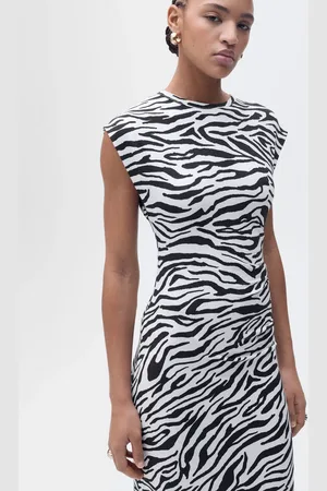 MANGO Irma Zebra Bodycon Midi Dress