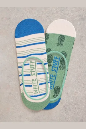 White Stuff Pineapple Print No-Show Socks, Pack of 2