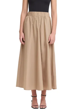 Ichi Tau Elasticated Waist A-Line Maxi Skirt