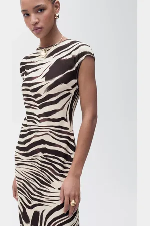 MANGO Zebri Bodycon Midi Dress