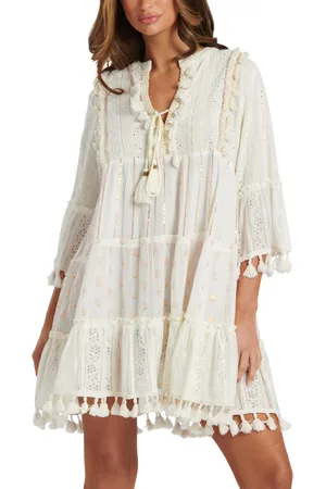 South Beach Trim Detail Tiered Mini Dress