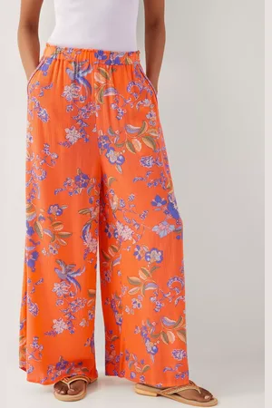 Monsoon Kaia Floral Elasticated Waist Wide Leg Trousers