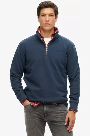 Superdry Essential Logo Henley Zip Neck Sweatshirt