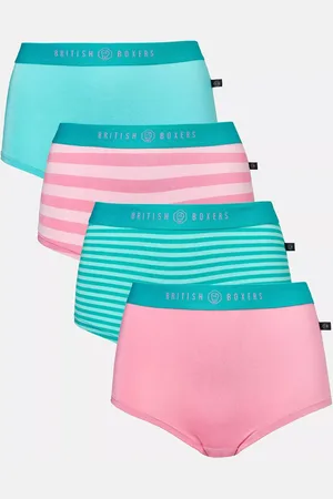 British Boxers Ice Cream Bamboo Hipster Knickers, Pack of 4