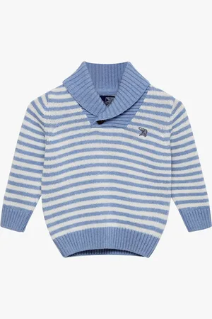 FrenchTrotters Baby Freddie Striped Shawl Neck Jumper
