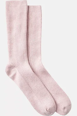 British Boxers Rib Knit Pure Cashmere Bed Socks