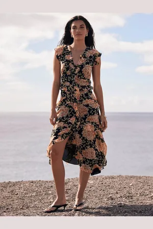 mint&berry Sleeveless Floral Print Midi Dress