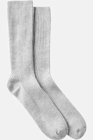 British Boxers Rib Knit Pure Cashmere Bed Socks