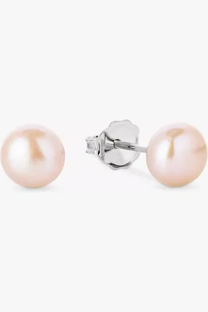 Claudia Bradby Freshwater Pearl Button Stud Earrings, 7mm