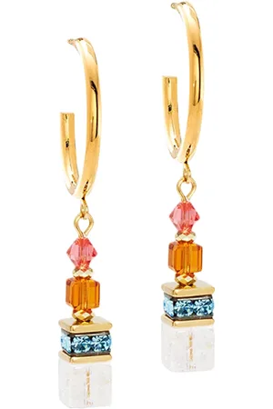 COEUR DE LION GeoCUBE® Fusion Summer Hoop Earrings, Gold Sunset
