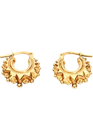 L & T Heirlooms Pre-Loved 9ct Hinged Creole Pattern Hoop Earrings
