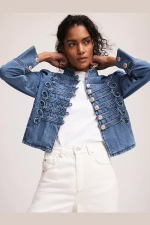 mint&berry Cotton Denim Military Jacket
