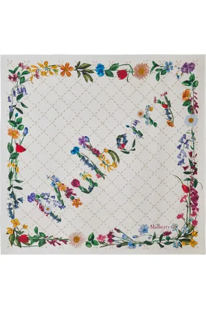 MULBERRY 100% Silk Twill Wild Floral Square Scarf