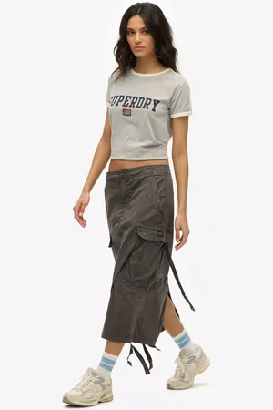 Superdry Cotton Blend Midi Skirt