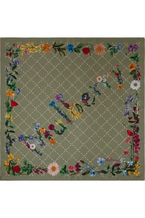 MULBERRY 100% Silk Twill Wild Floral Square Scarf