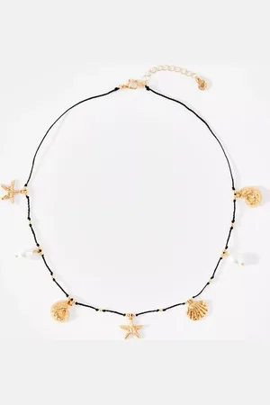 mint&berry Shell Charm Necklace, Gold
