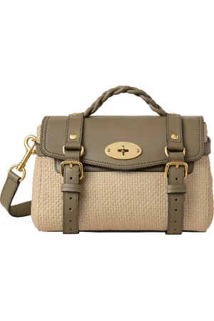MULBERRY Mini Alexa Raffia & Leather Cross Body Bag
