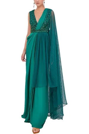 RAISHMA Anaya Deep V-Neckline Gown