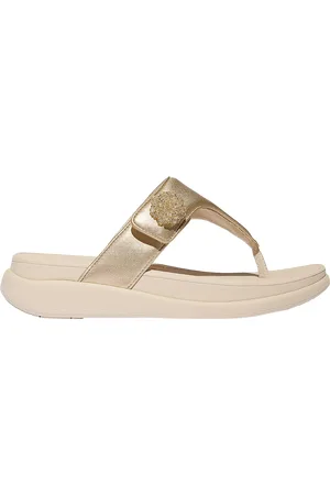 FitFlop F-Mode Go Beaded Button Toe Post Flatform Sandals
