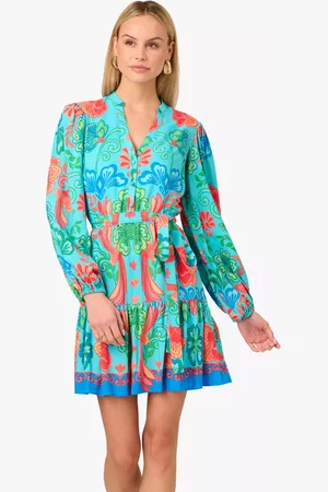 Adrianna Papell Adrianna by Printed Mini Dress, Blue/Multi