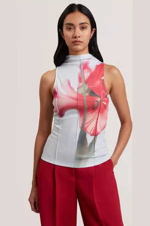 Ted Baker Harplnn Floral Crepe Jersey Top