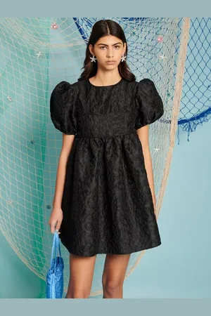 Sister Jane Oyster Jacquard Bow Back Mini Dress