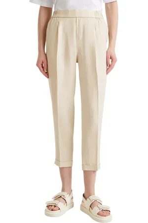 Benetton Slim Fit Linen Trousers