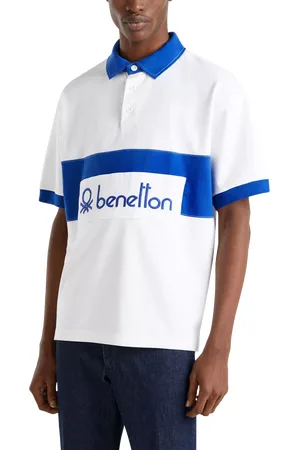 Benetton Cotton Regular Fit Short Sleeve Colour Block Polo Shirt
