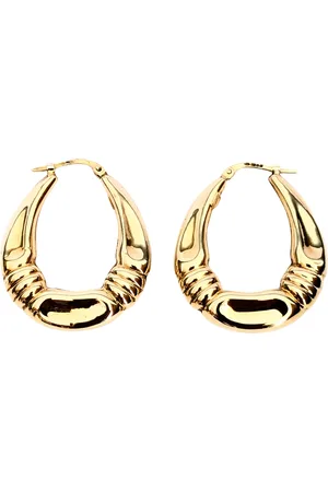 L & T Heirlooms Pre-Loved 9ct Yellow Creole Hoop Earrings Dated Circa 1988
