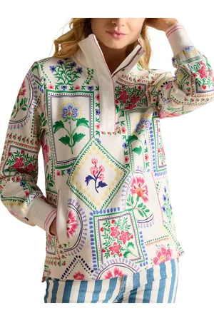 Joules Floral Mosaic 1/4 Zip Sweatshirt
