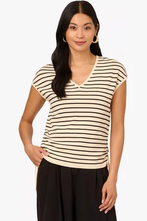 Adrianna Papell Cap-Sleeve Stretch Knit Top