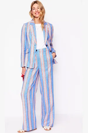 Boden Westbourne Linen Stripe Trousers
