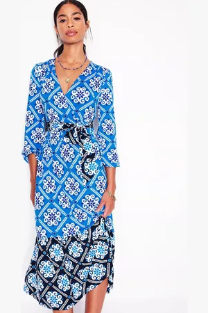 Boden Tie Wrap V-Neck Midi Dress